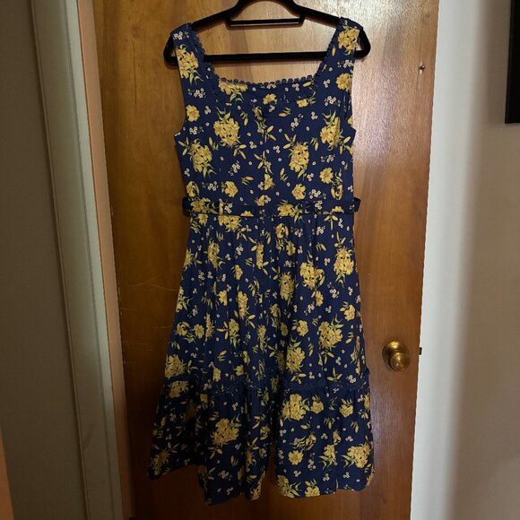 ModCloth x Collectif Retro Twee Floral Sleeveless Midi Swing Dress Size XL - Picture 2 of 10